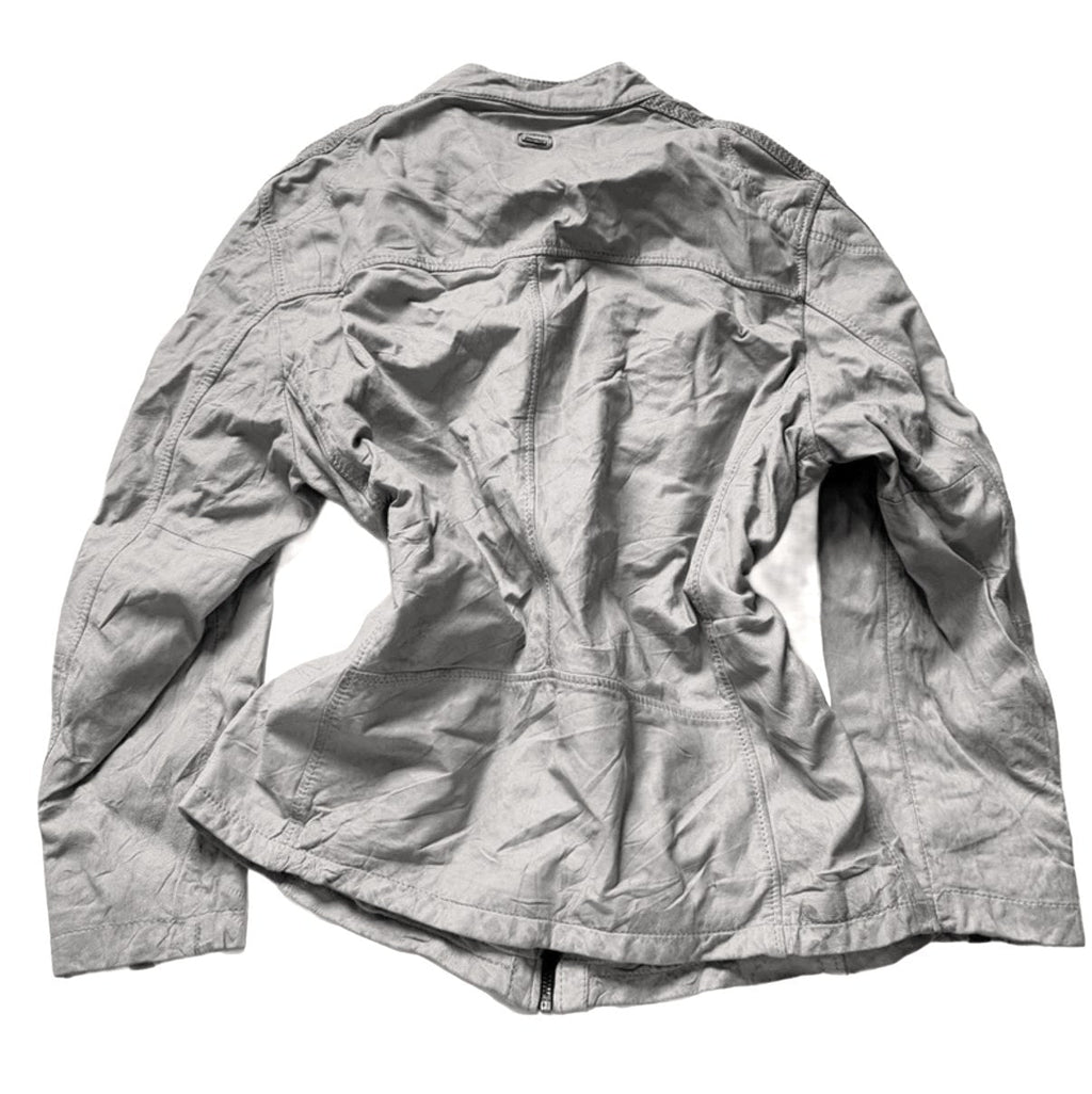 Vintage Y2K Beige Racer Jacket with Contrast Stripes detail 3