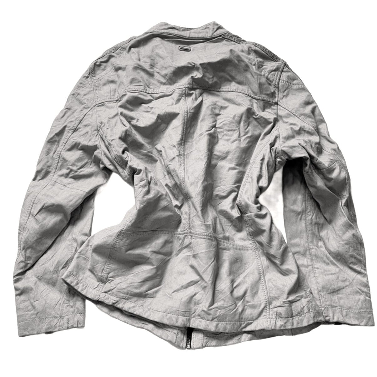 Vintage Y2K Beige Racer Jacket with Contrast Stripes detail 3