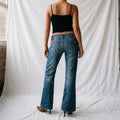 Vintage Y2K Low Rise Flare Jeans Mid Wash