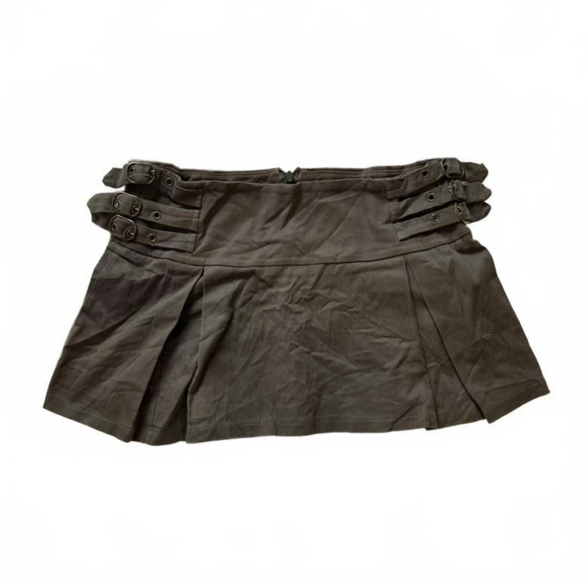 Vintage Y2K Brown Buckle Mini Skirt detail 2