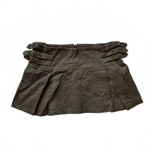 Vintage Y2K Brown Buckle Mini Skirt detail 2