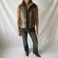 Vintage Y2K Jennyfer Faux Fur Gilet with Leather Look Panels