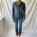 Vintage Y2K Mid Blue Peplum Denim Jacket