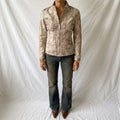 Vintage Y2K Sorgenfri Sylt Cream Leather Jacket