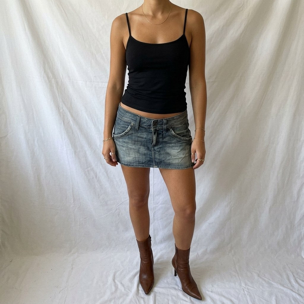 Vintage Y2K G-Star Raw Low Rise Denim Micro Mini Skirt