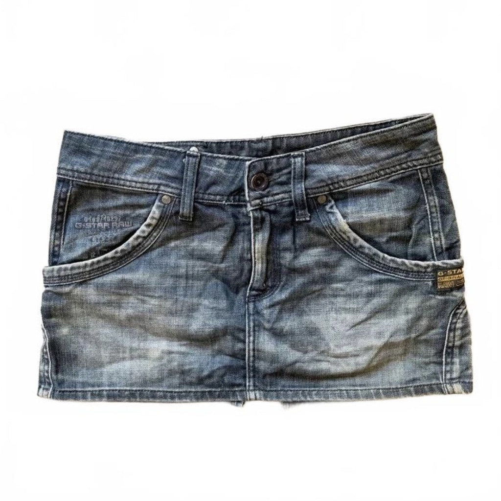 Vintage Y2K G-Star Raw Low Rise Denim Micro Mini Skirt detail 3
